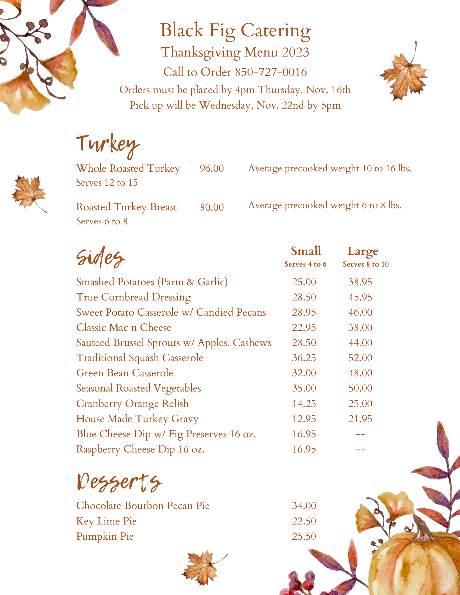 Thanksgiving Menu Black Fig Catering Tallahassee   Black Fig Thanksgiving 2023 Menu Post 